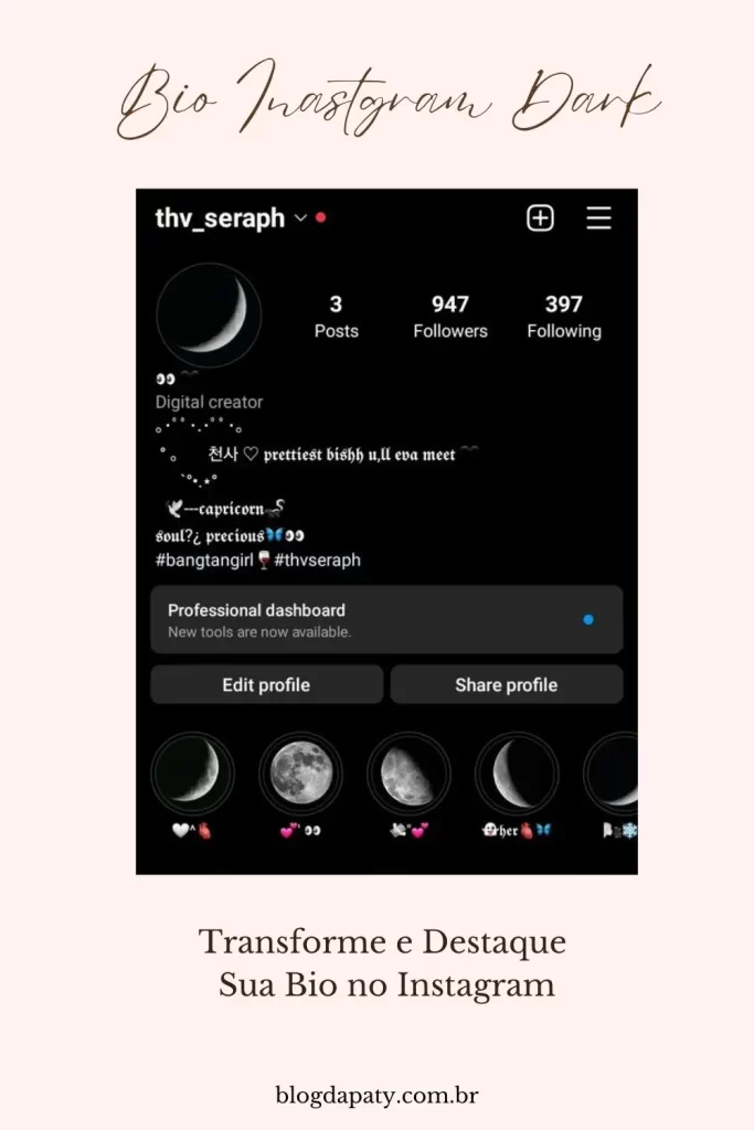 Bio instagram Dark